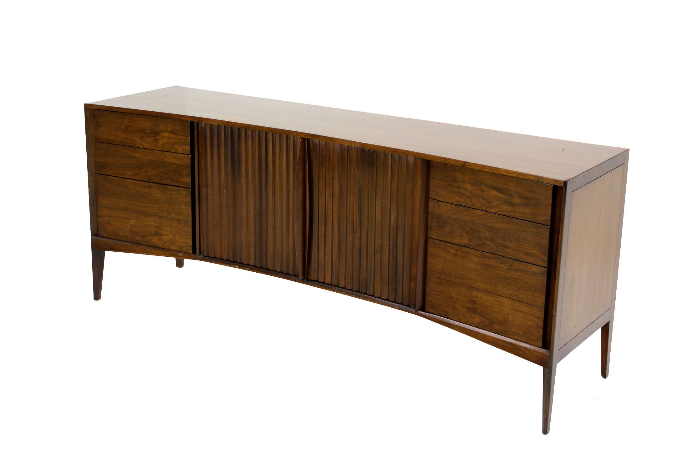 Danish MidCentury Modern Long Walnut Dresser by Edmond Spence at 1stDibs