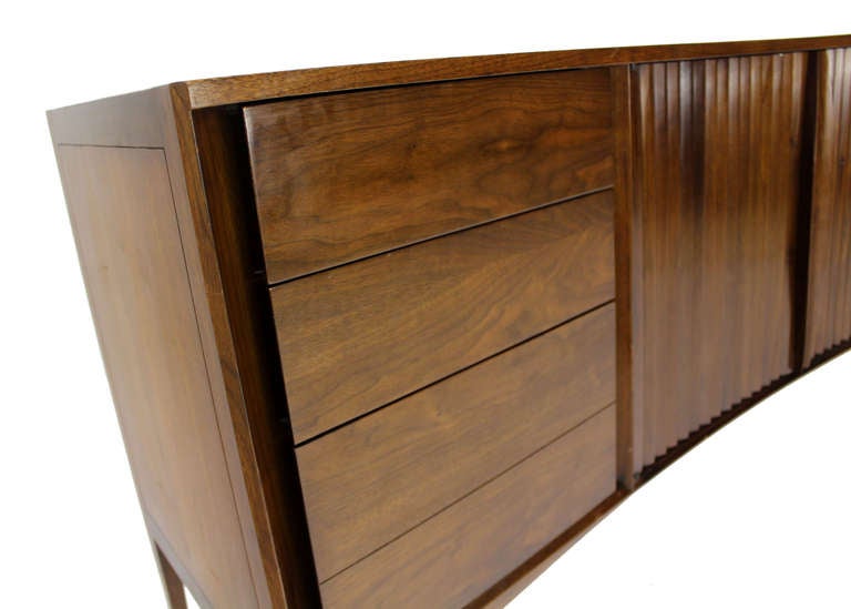 20th Century Danish Mid-Century Modern Long Walnut Dresser by Edmond Spence