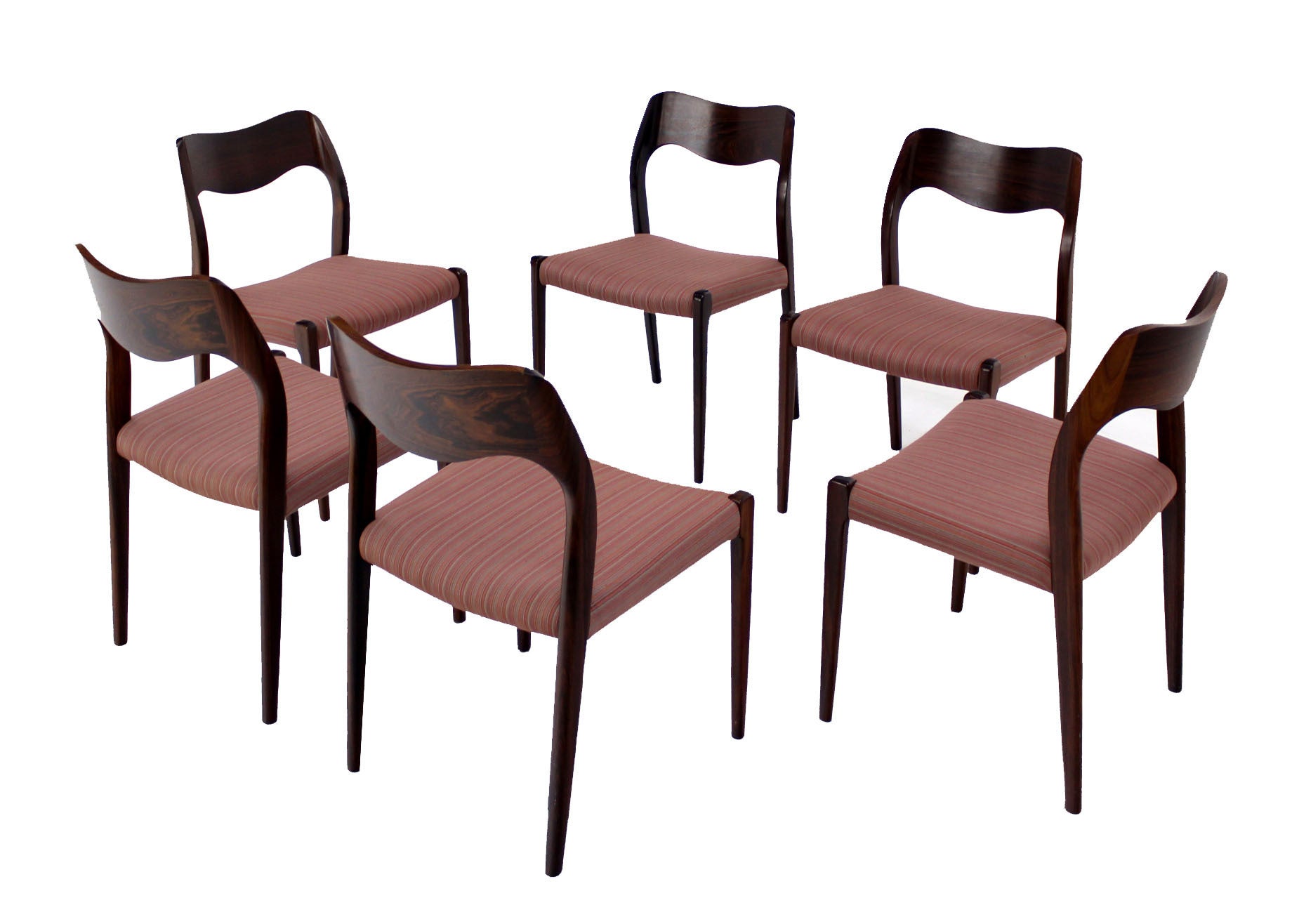 6 JL Moller Danish Mid Century Modern Rosewood Chairs 