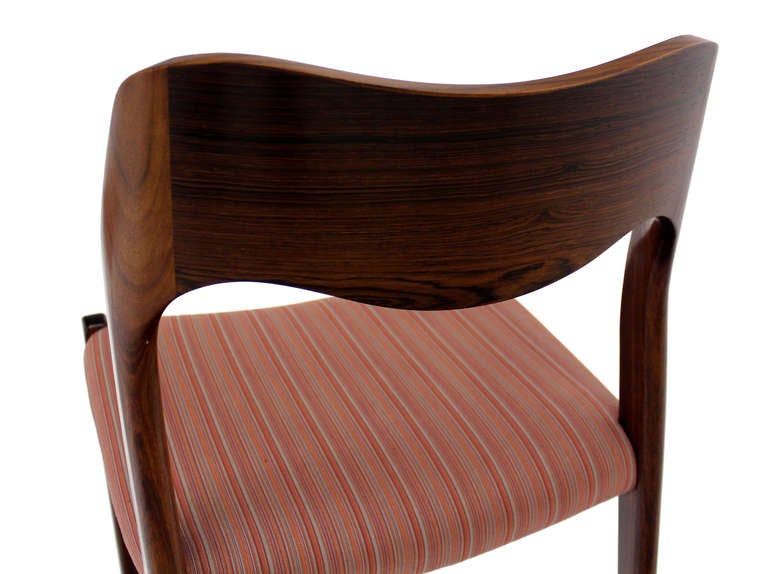 6 JL Moller Danish Mid Century Modern Rosewood Chairs  In Excellent Condition In Rockaway, NJ