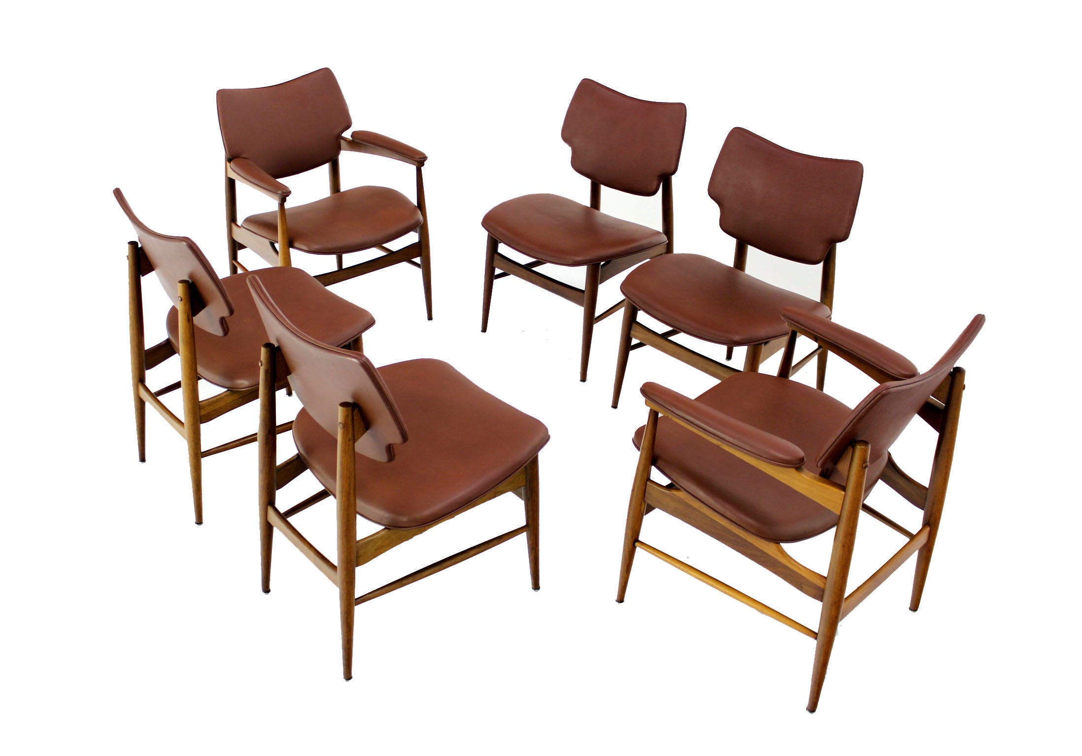 Six Mid-Century Modern Danish Dining Chairs by Thonet