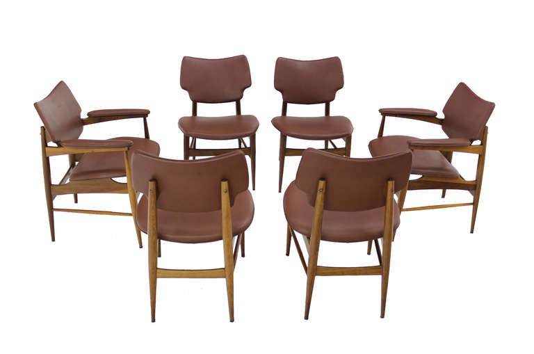 Six Mid-Century Modern Danish Dining Chairs by Thonet 4