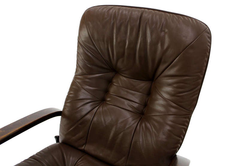 Mid-Century Modern Danish Mid Century Modern Leather Recliner Lounge Chair