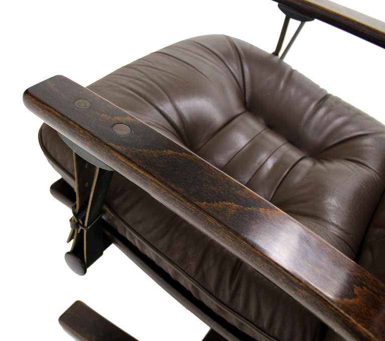 Mid-20th Century Danish Mid Century Modern Leather Recliner Lounge Chair