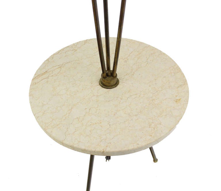 Mid-Century Modern Mid Century Modern Marble Side Table Floor Lamp