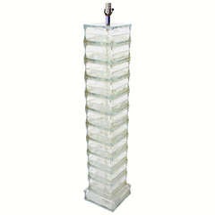 Italian Glass Block, Mid-Century Modern Floor Lamp 7