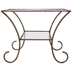 Deco Style Solid Brass Serving Console Hall Table circa 1930s