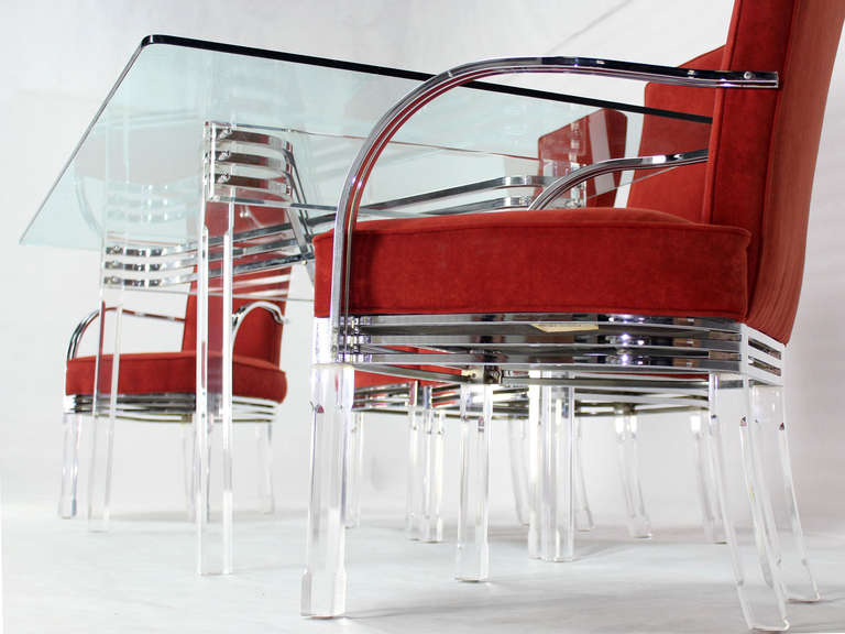 chrome table and chairs for sale