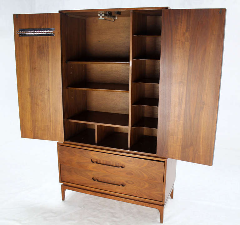 Mid-Century Modern Mid Century Modern Walnut Gentlemen's High Chest Dresser Cabinet
