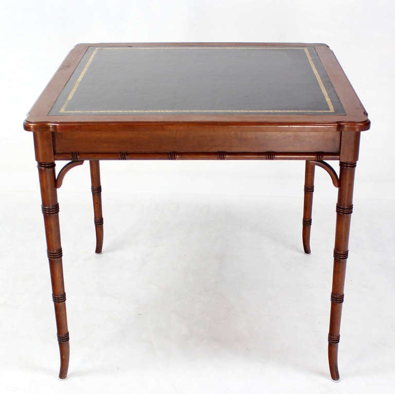 Faux Bamboo Leather Top Game Petit Dining Table 1