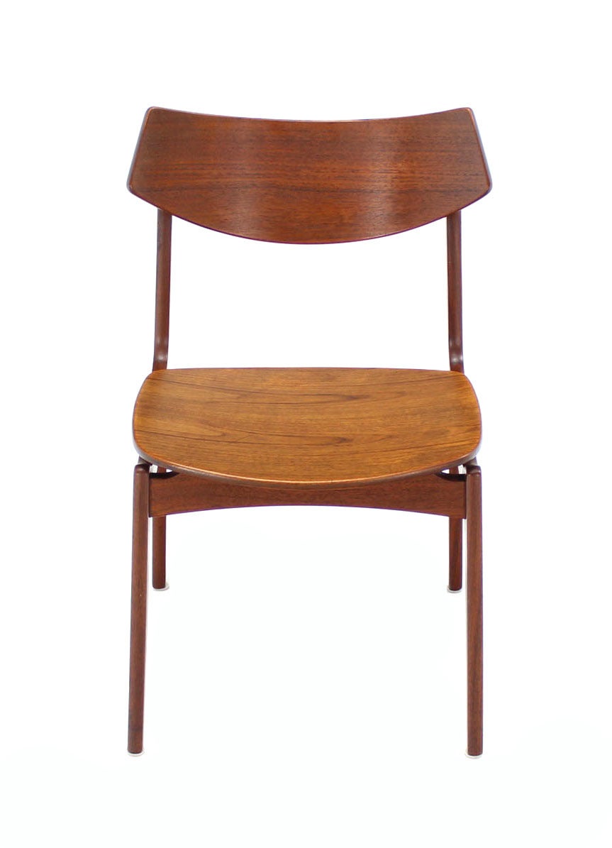 20th Century Set of Four Funder Schmidt Molded Teak Plywood Chairs