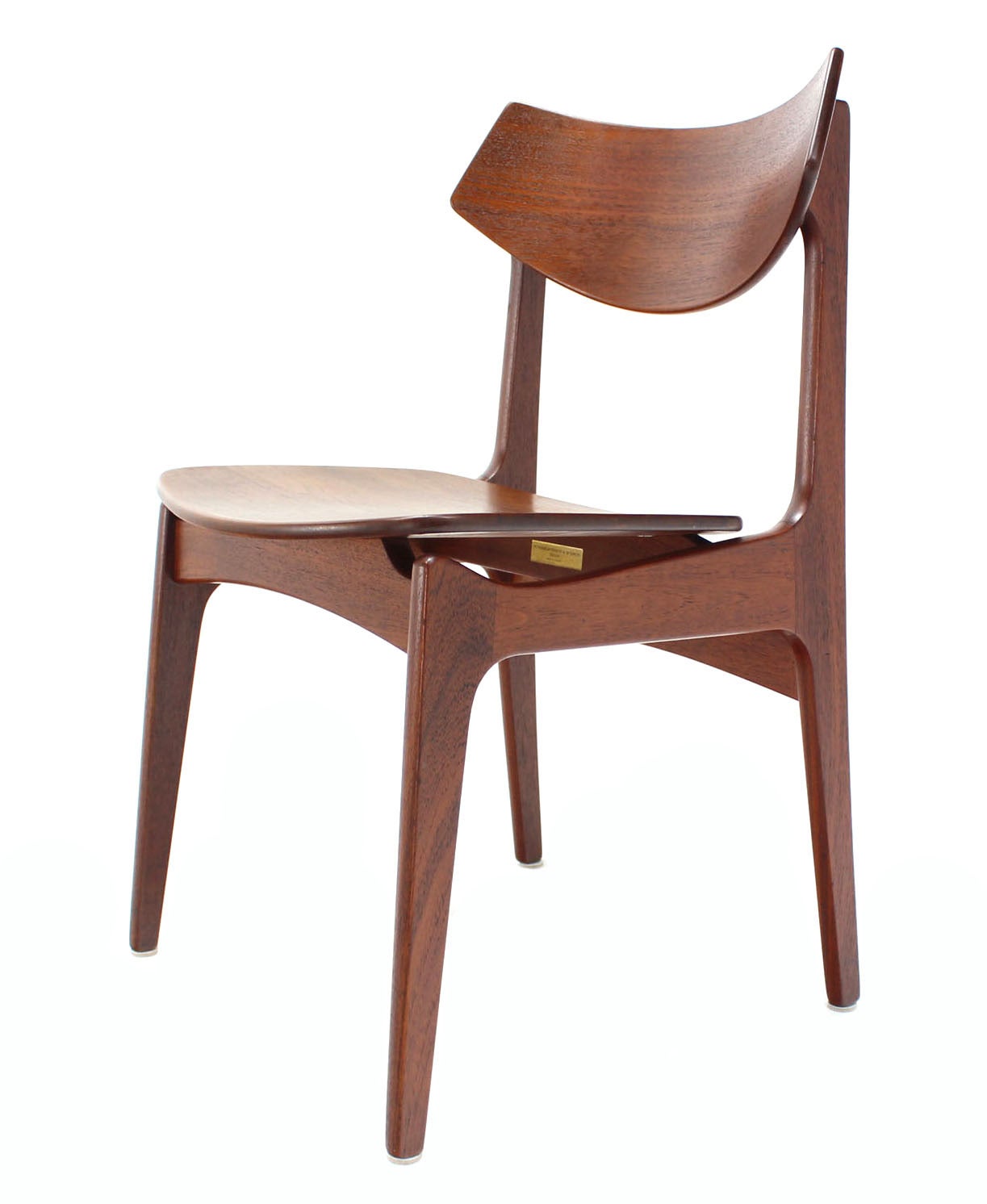 Set of Four Funder Schmidt Molded Teak Plywood Chairs 2