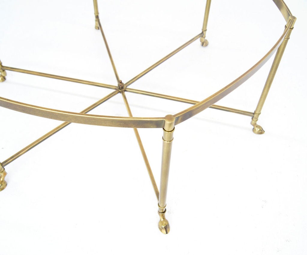 Solid Brass Hoof Feet and Thick Glass Coffee Table 2