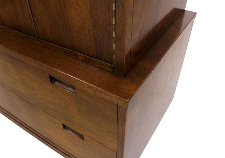 Late 20th Century Mid Century Danish Modern Walnut High Gentleman's Chest Dresser Edmund Spence