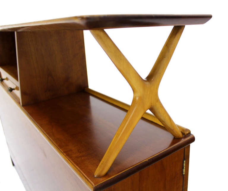 Very nice mid century modern headboard by Renzo Rutili for Johnson Furniture Company