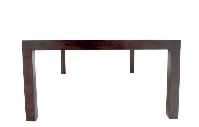 Burl Wood Parson Coffee Table by Milo Baughman for Directional In Excellent Condition In Rockaway, NJ