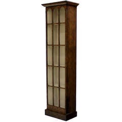 Skinny Bubble Glass Standing 7.5' Tall Bookcase Cabinet Storage 