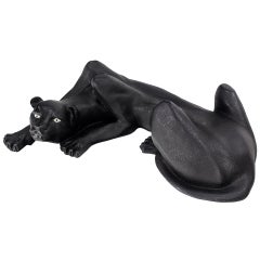 Large Coffee Table Sculptural Base of a Panther Large Black Cat Mid Century