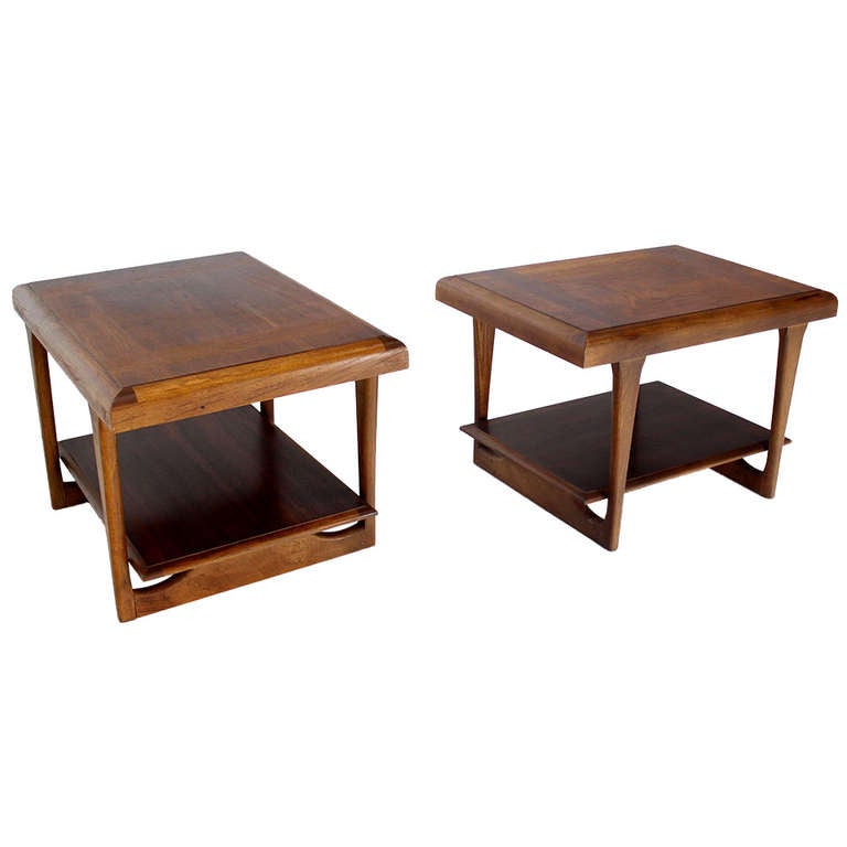 MidCentury Modern Walnut End Tables by Lane at 1stDibs