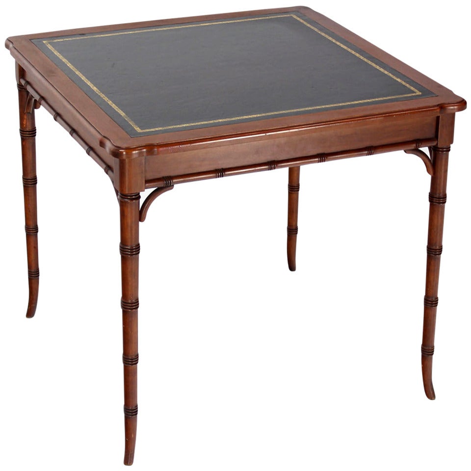 Faux Bamboo Leather Top Game Petit Dining Table