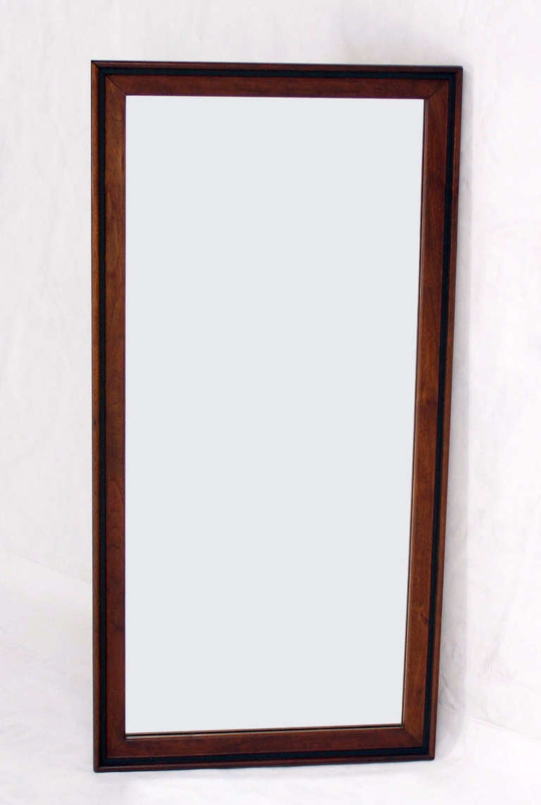 Mid Century Modern Walnut Rectangular Milo Baughman Mirror 1