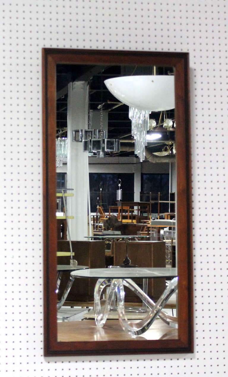 Mid Century Modern Walnut Rectangular Milo Baughman Mirror 3