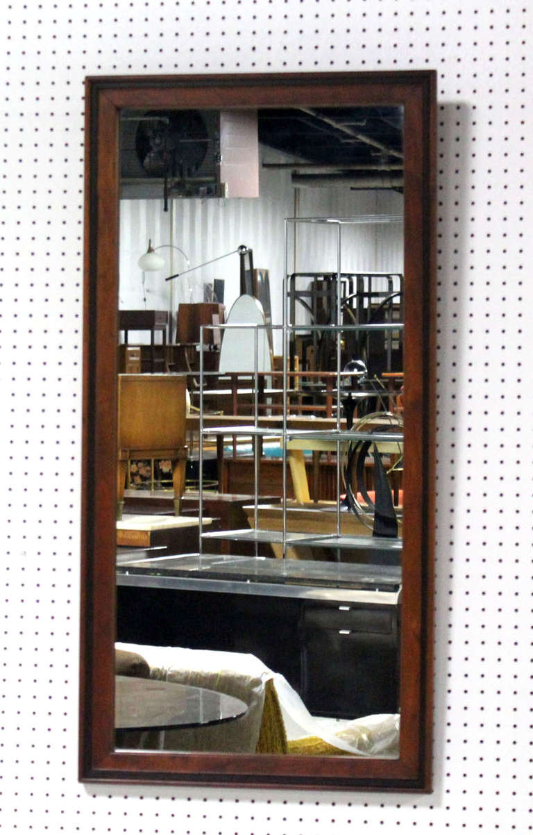 Mid Century Modern Walnut Rectangular Milo Baughman Mirror 4