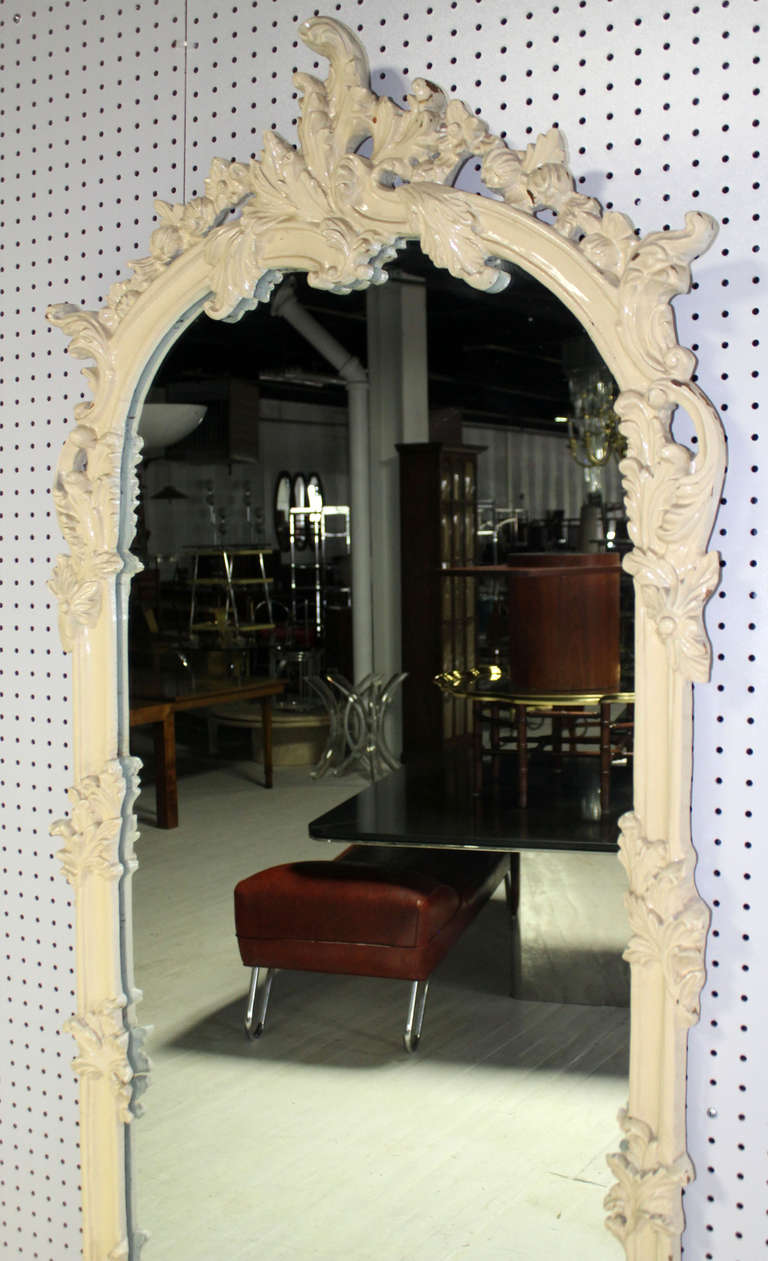 Carved Medium Size, Antique Pier Mirror with Small Console Table In Good Condition In Rockaway, NJ