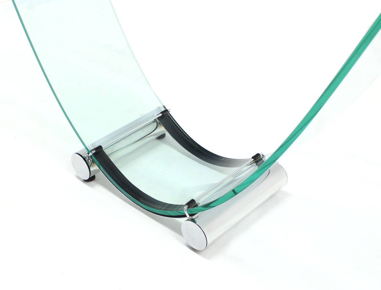 U-Shape Bent Glass Console or Sofa Table with Glass Top 1