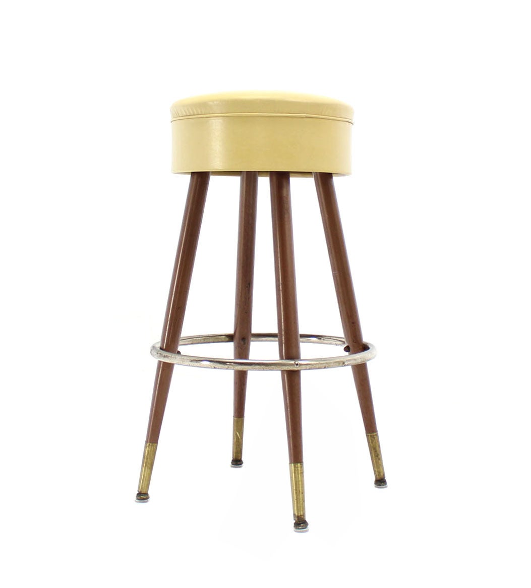 Set of Five MidCentury Modern DowelLeg Bar Stools at 1stDibs
