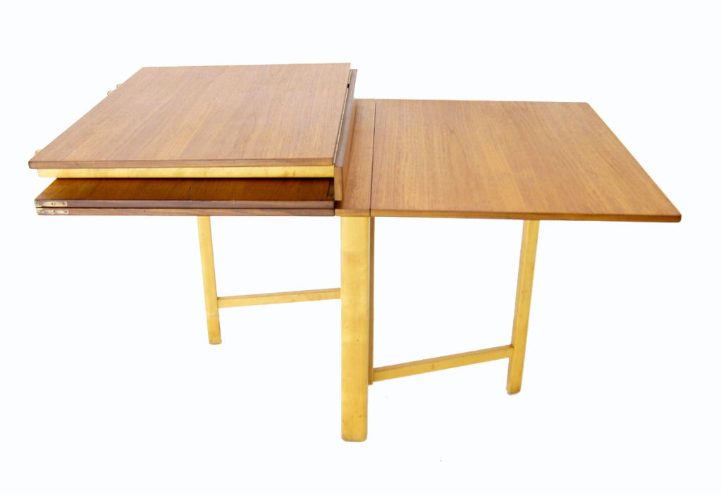 Bruno Mathsson Teak Folding Banquet Dining Drop Leaf Table 1