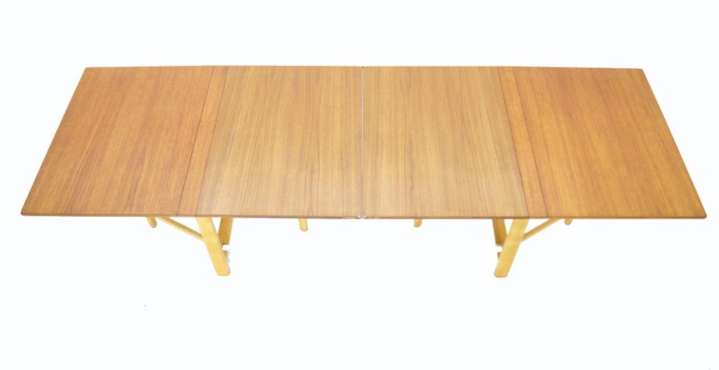 Bruno Mathsson Teak Folding Banquet Dining Drop Leaf Table 2