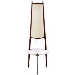 Mid-Century Modern Walnut Floor Lamp with Side Table 9