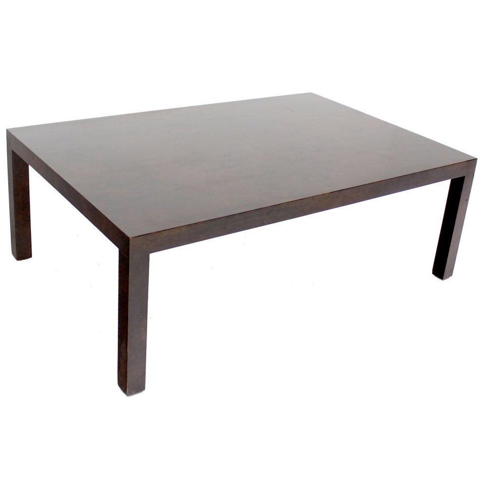 Burl Wood Parson Coffee Table by Milo Baughman for Directional