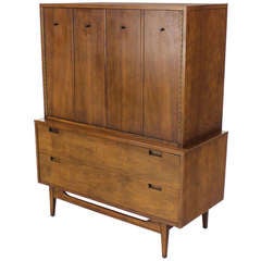 Mid Century Danish Modern Walnut High Gentleman's Chest Dresser Edmund Spence