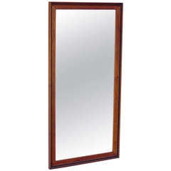 Miroir rectangulaire Milo Baughman en noyer, moderne du milieu du siècle dernier
