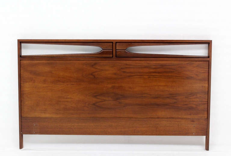 Mid Century Modern Walnut Queen Size Headboard 1