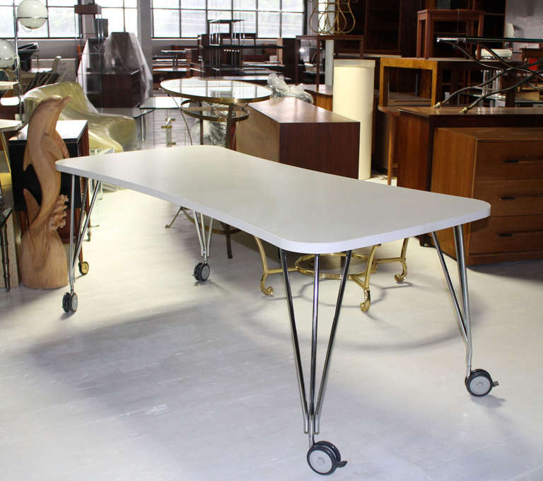 Mid-Century Modern Medium Kartel Max Dining or Conference Table on Wheels