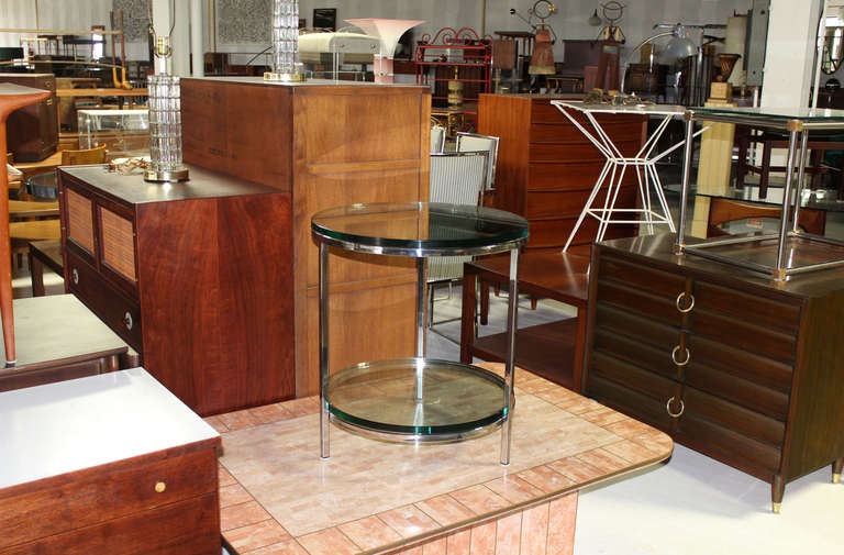 round chrome end table