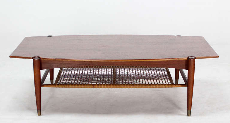 Danish Mid-Century Modern Teak Coffee Table with Magazine Rack 6