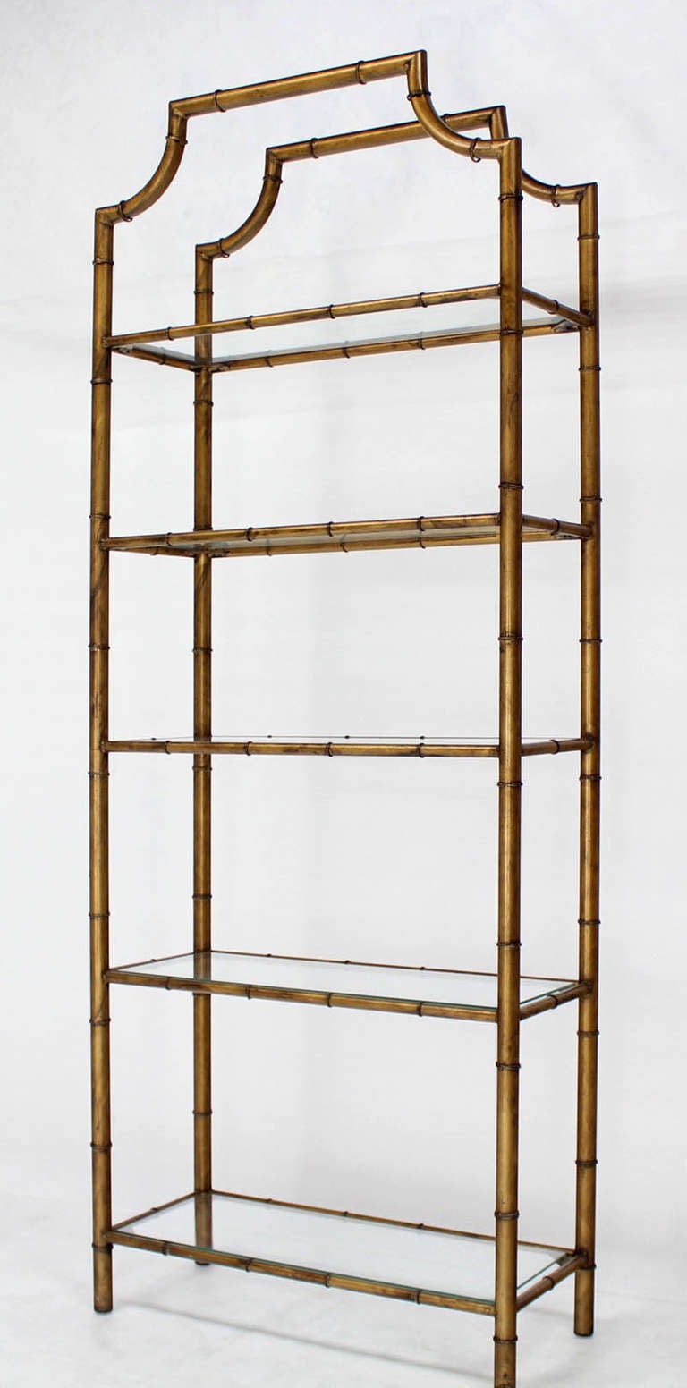 Mid Century Modern Five Tier Faux Bamboo Etagere Shelving Unit 1