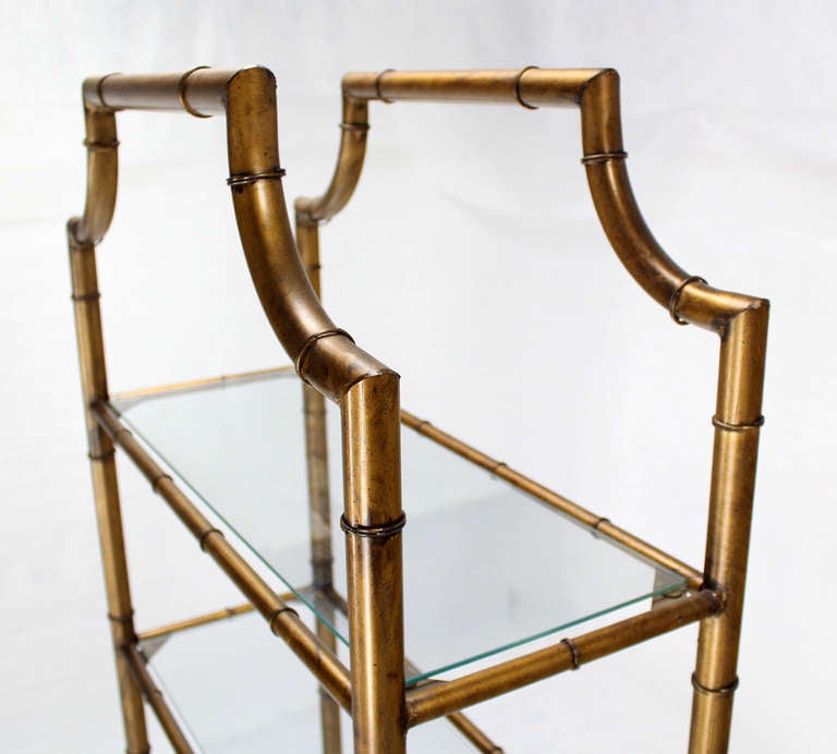 Very nice quality mid century modern faux bamboo etagere.