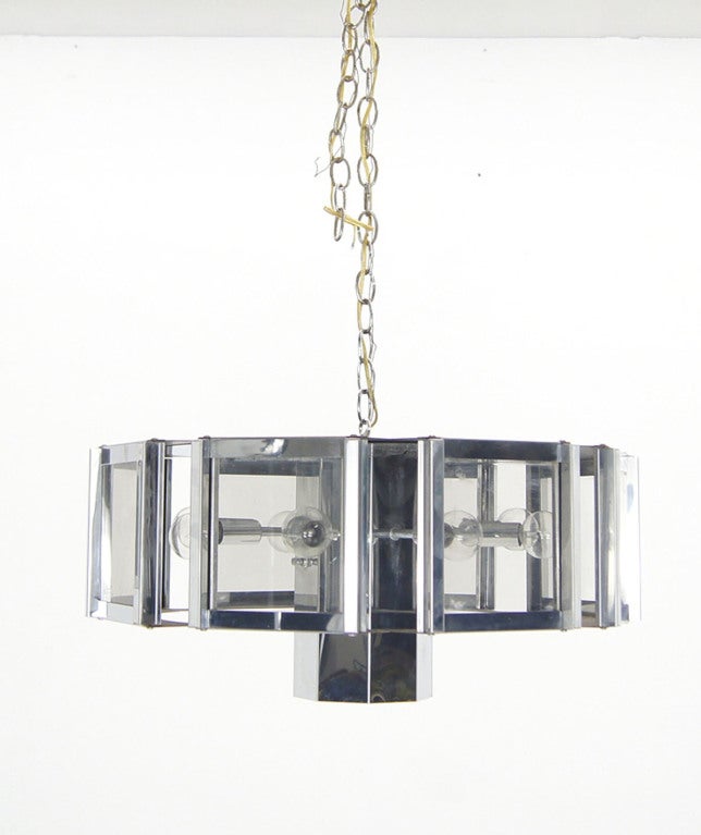 Mid-Century Modern Sonneman Midcentury Chrome Glass Light Fixture