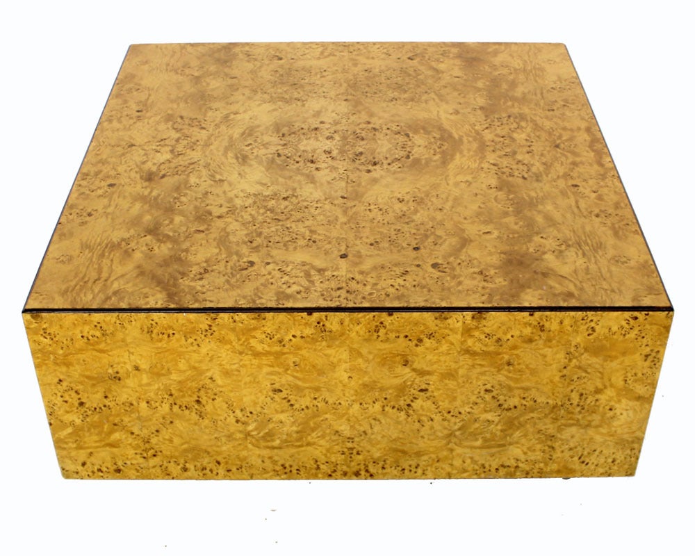 Very nice and vivid wood grain square burl wood coffee table.
