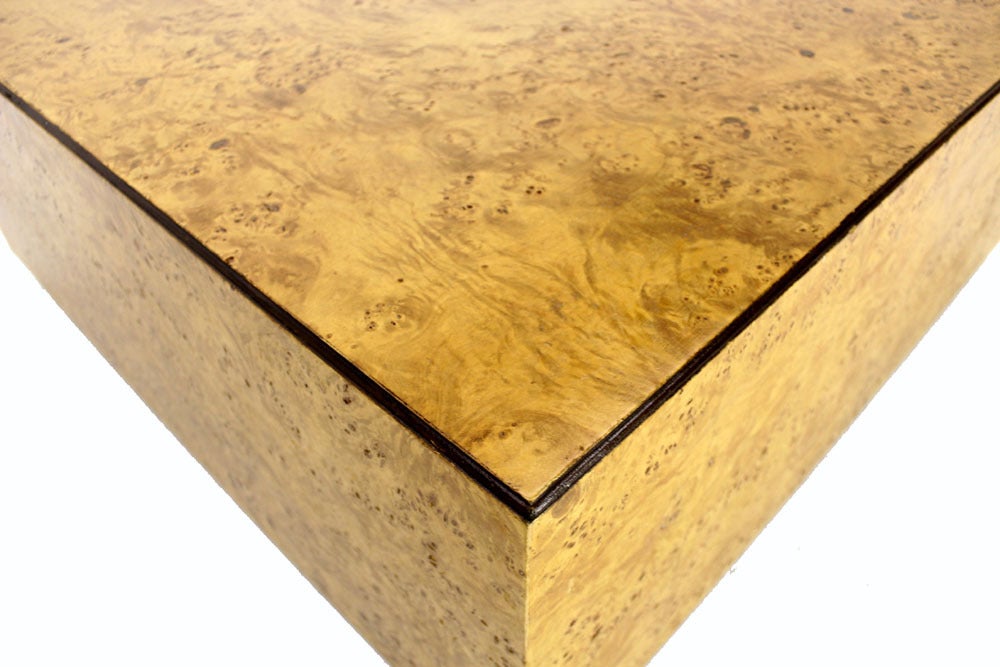 Milo Baughman Mid-Century Modern Burl Wood Square Coffee Table 3
