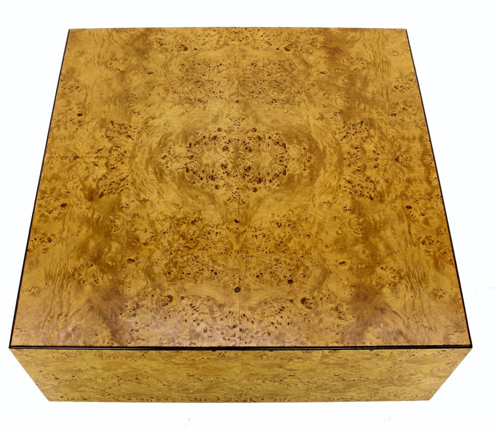 Milo Baughman Mid-Century Modern Burl Wood Square Coffee Table 4