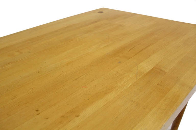 Modern Industrial Thick Butcher Block-Top Work Table 1