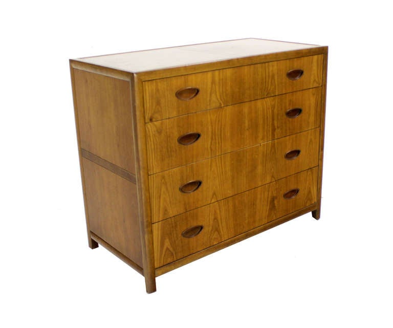 Mid-20th Century Baker Mid Century Modern Light Walnut Finish Bachelor Chest or Dresser