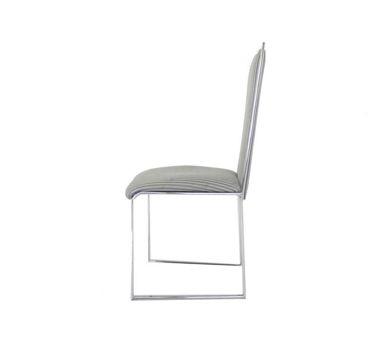 Set of Six Mid-Century Modern Chrome Dining Chairs 1