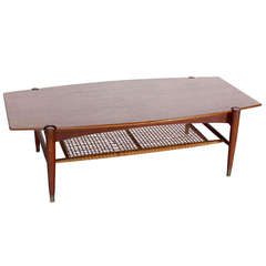 Danish Mid-Century Modern Teak Coffee Table with Magazine Rack